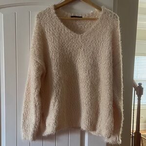 Love Tree Soft Cream V-Neck Sweater